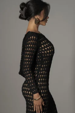 Black Serene Wonders Crochet Dress*JLUXLABEL Sale