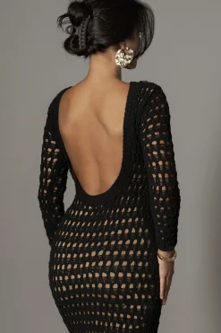 Black Serene Wonders Crochet Dress*JLUXLABEL Sale