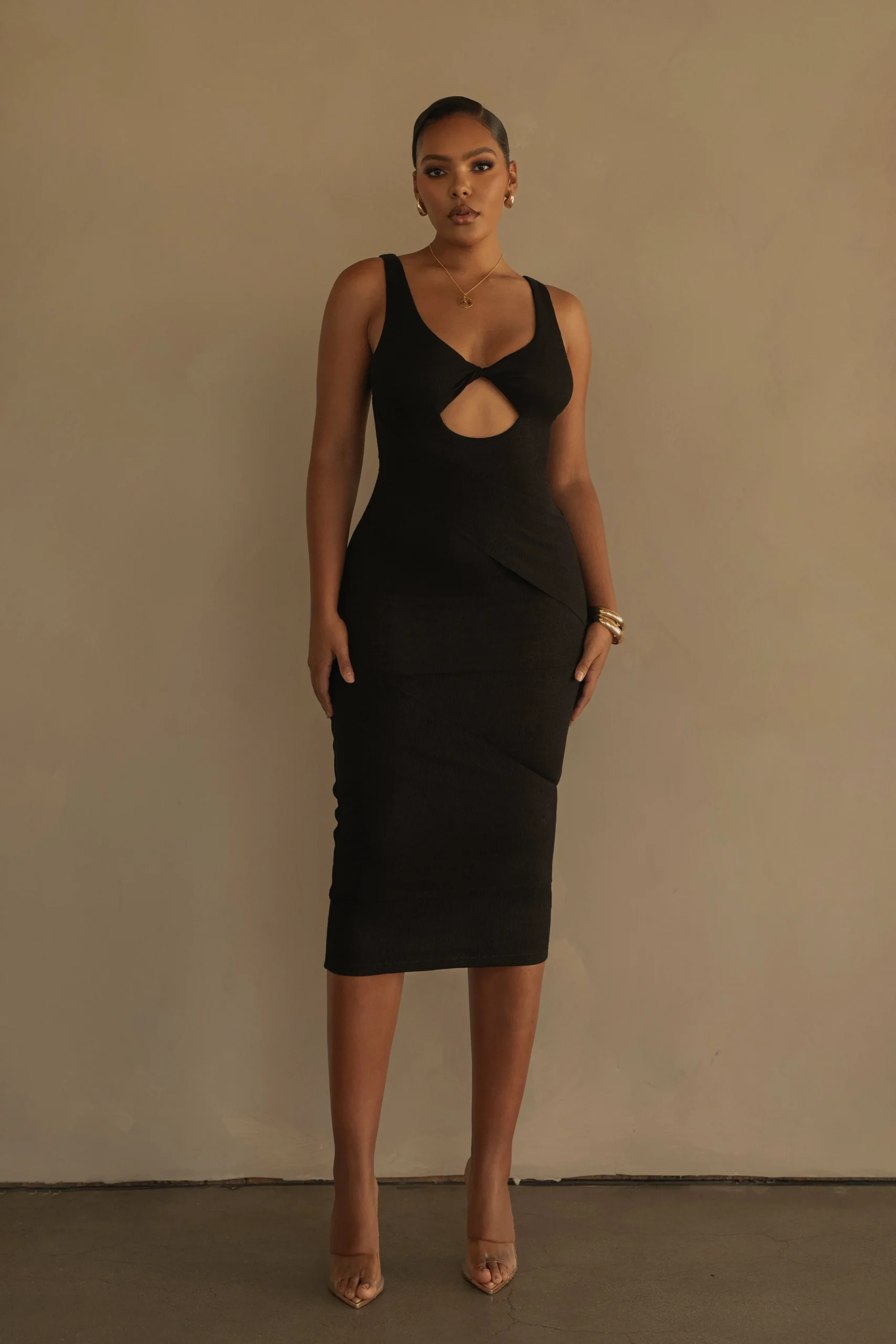 Black Shift Of Feelings Midi Dress*JLUXLABEL Best