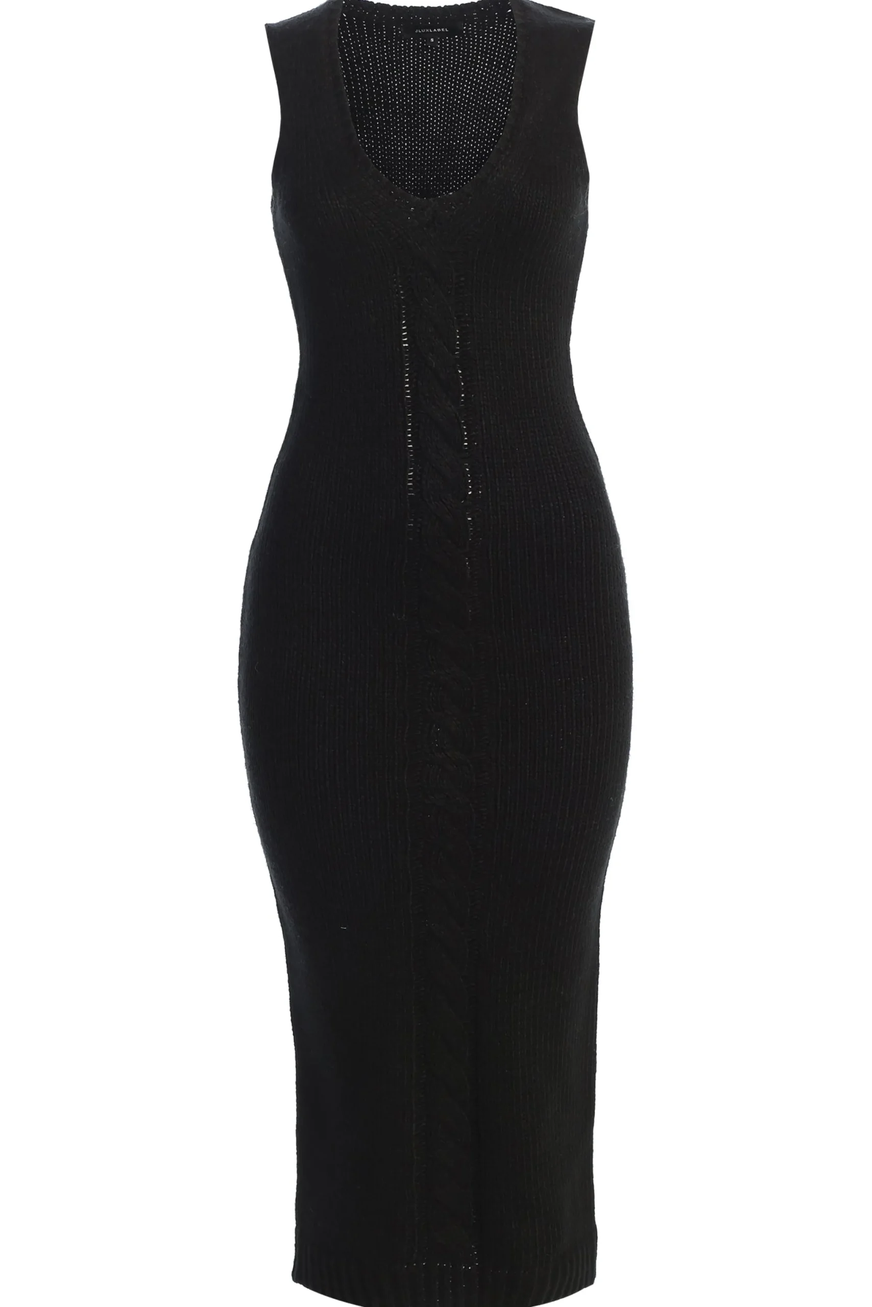 Black Sleeveless Cable Knit Dress*JLUXLABEL Best