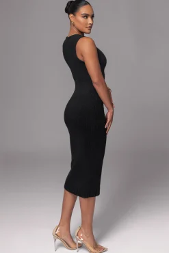 Black Sleeveless Cable Knit Dress*JLUXLABEL Best