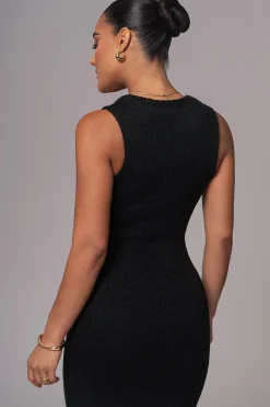 Black Sleeveless Cable Knit Dress*JLUXLABEL Best