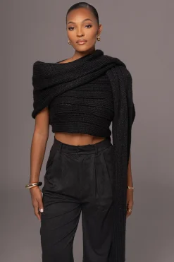 Black Soft Life Cable Knit Sweater Top*JLUXLABEL Best