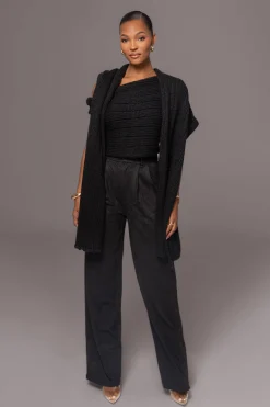 Black Soft Life Cable Knit Sweater Top*JLUXLABEL Best