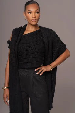 Black Soft Life Cable Knit Sweater Top*JLUXLABEL Best