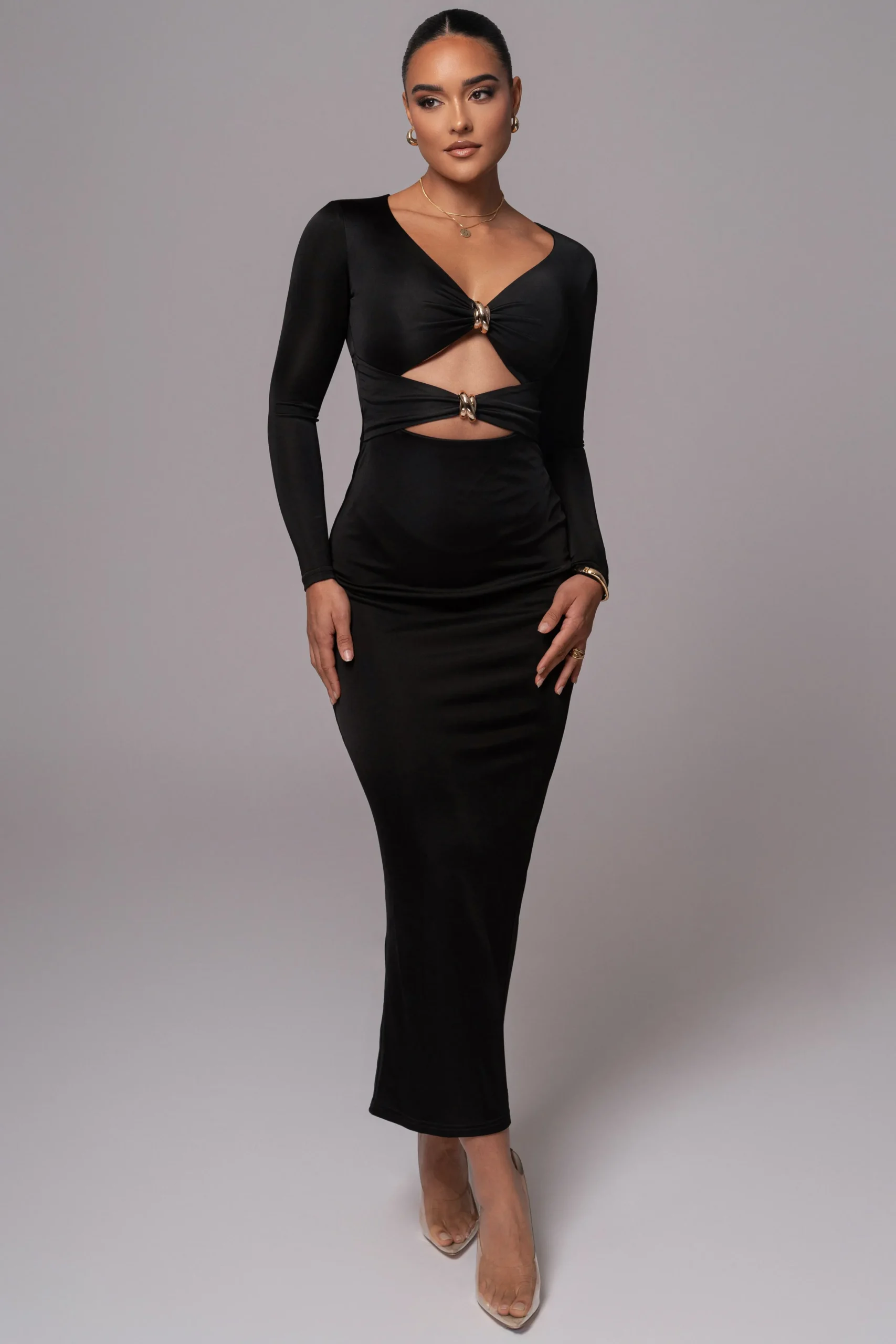 Black Soiree Cutout Maxi Dress*JLUXLABEL Outlet