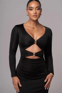 Black Soiree Cutout Maxi Dress*JLUXLABEL Outlet