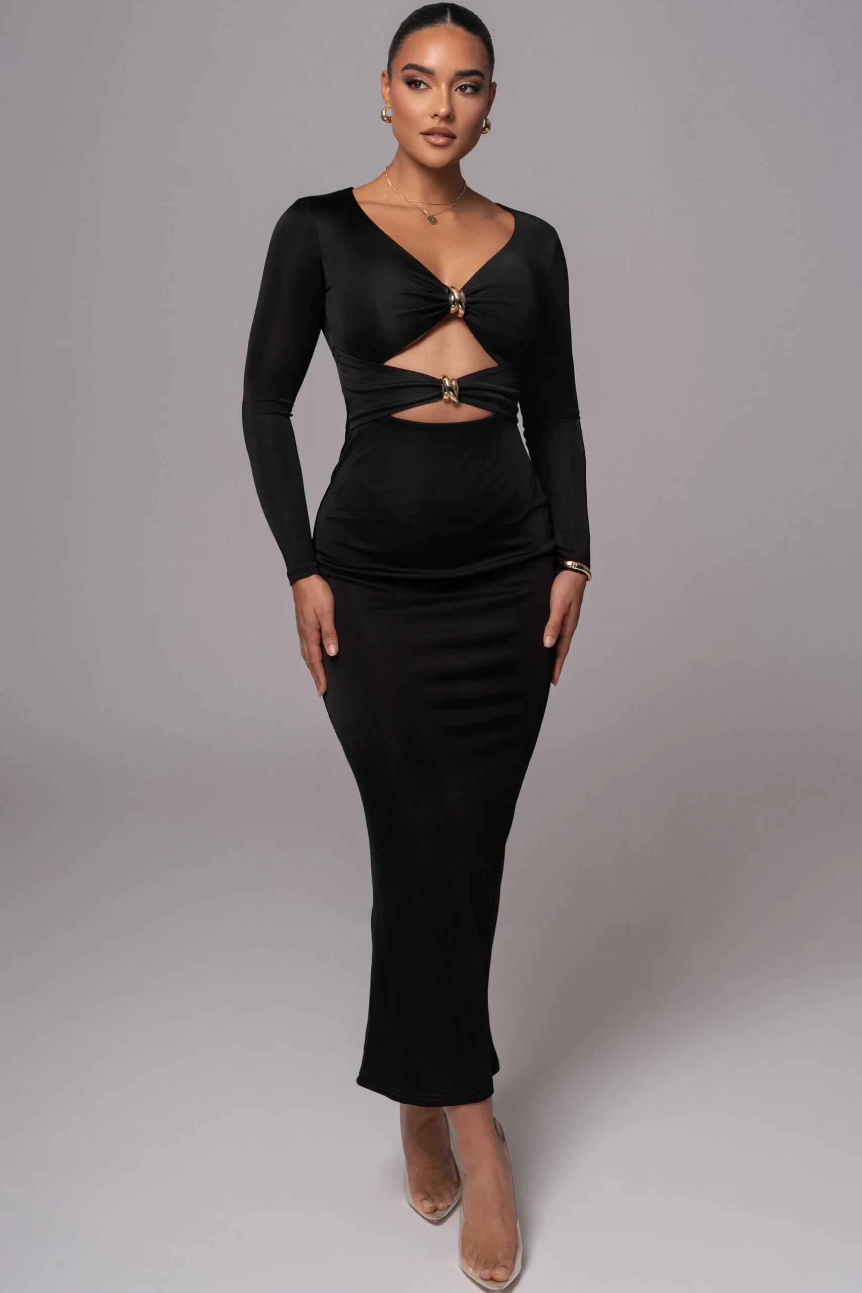 Black Soiree Cutout Maxi Dress*JLUXLABEL Outlet