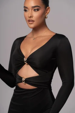 Black Soiree Cutout Maxi Dress*JLUXLABEL Outlet