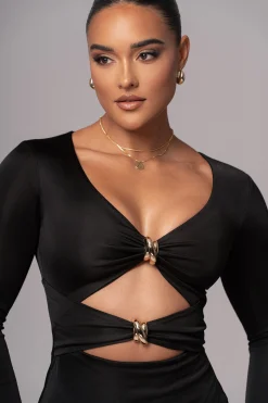 Black Soiree Cutout Maxi Dress*JLUXLABEL Outlet