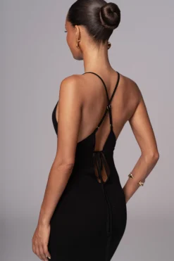 Black Sun Rays Knit Maxi Dress*JLUXLABEL Hot