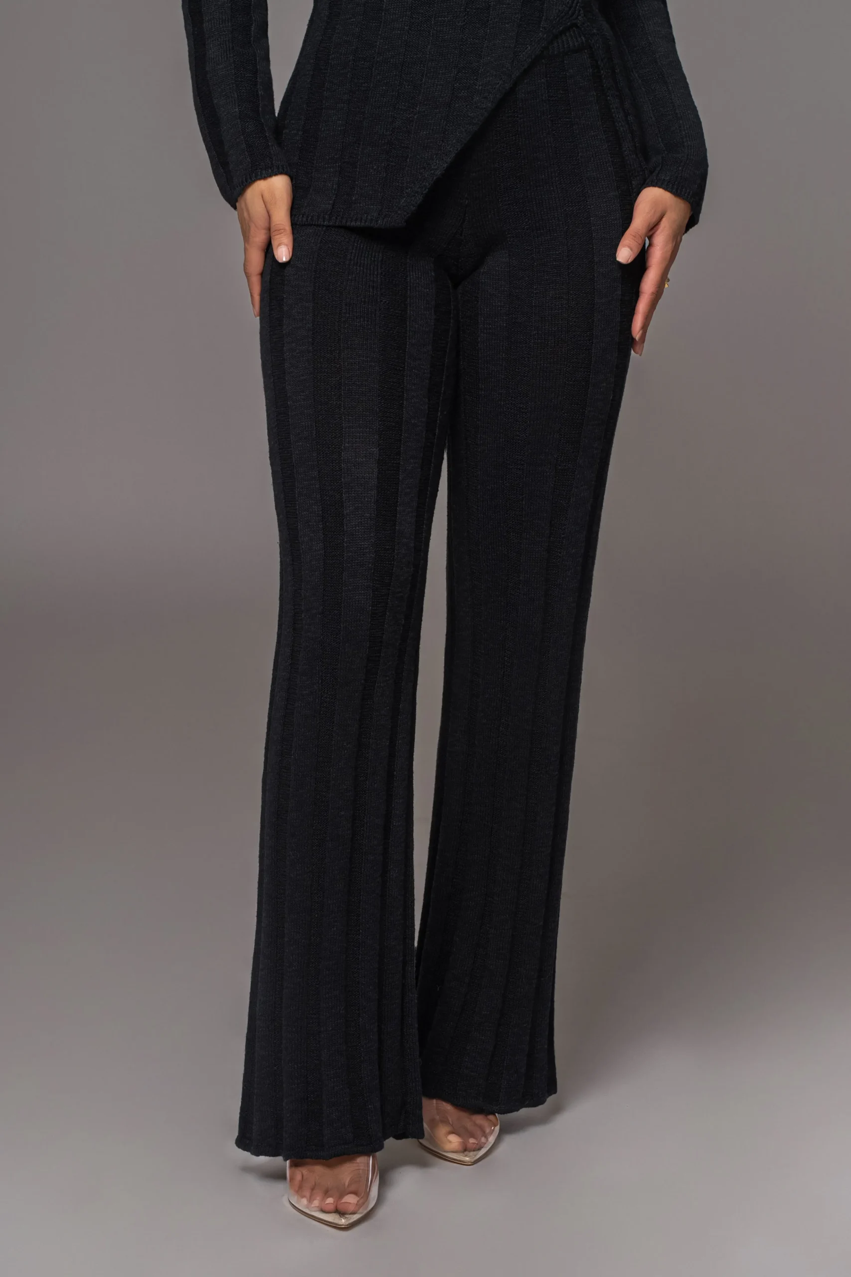 Black Take A Chance Ribbed Pant Set*JLUXLABEL Outlet