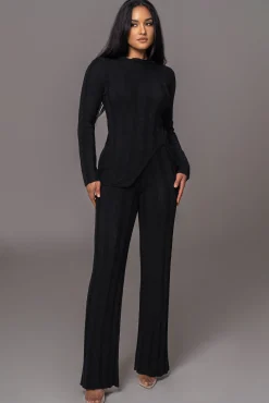 Black Take A Chance Ribbed Pant Set*JLUXLABEL Outlet