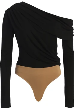 Black Ultra High Neck Bodysuit*JLUXLABEL Best