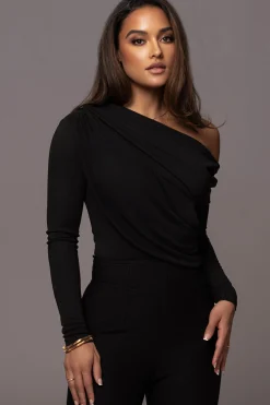 Black Ultra High Neck Bodysuit*JLUXLABEL Best