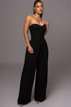 Black Viv Satin Bustier Top*JLUXLABEL Sale
