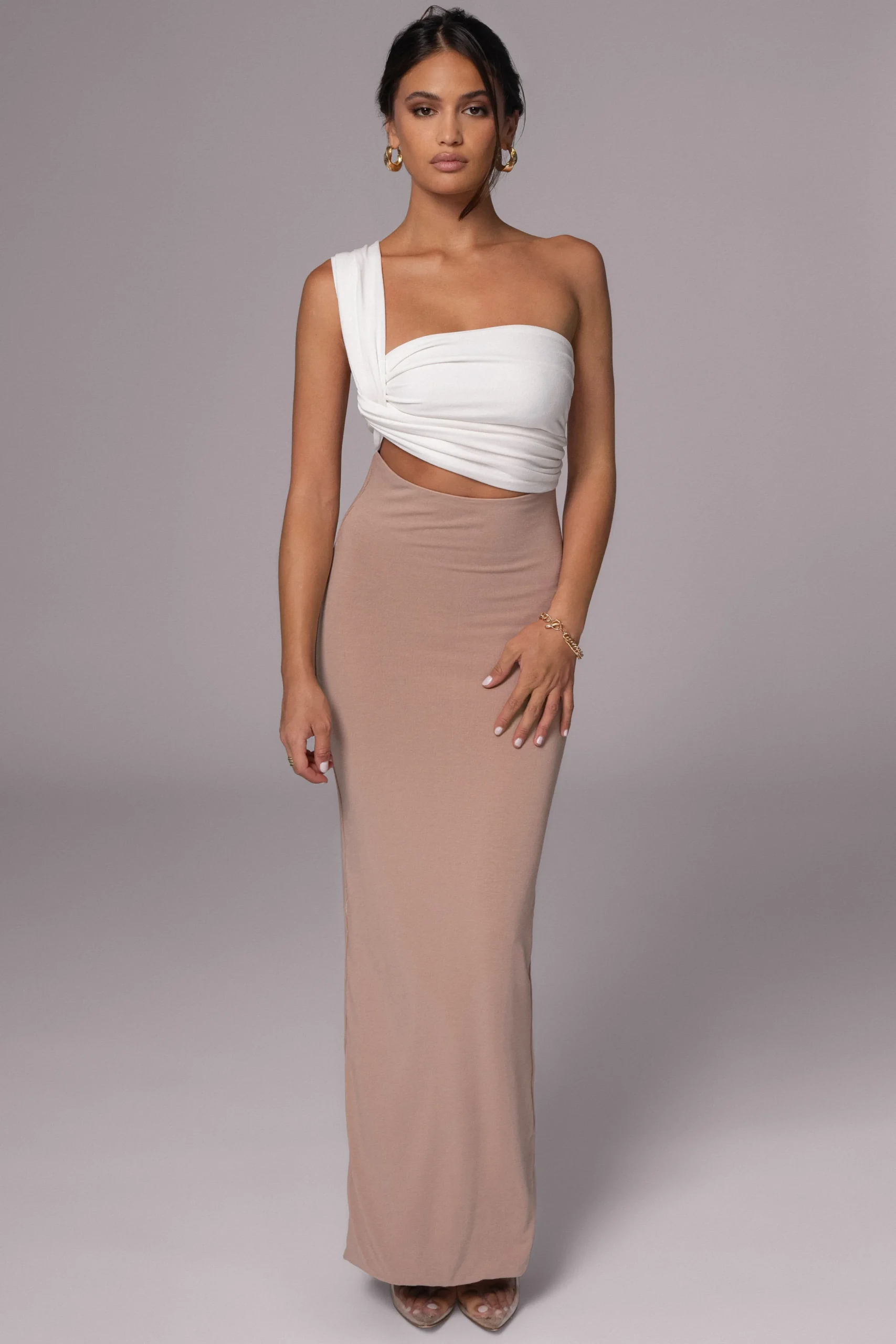 Black/Beige Dominic Reversible Maxi Dress*JLUXLABEL Online