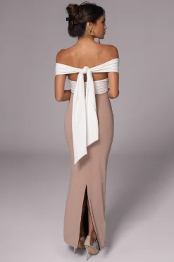 Black/Beige Dominic Reversible Maxi Dress*JLUXLABEL Online