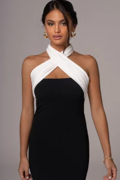 Black/Beige Dominic Reversible Maxi Dress*JLUXLABEL Online