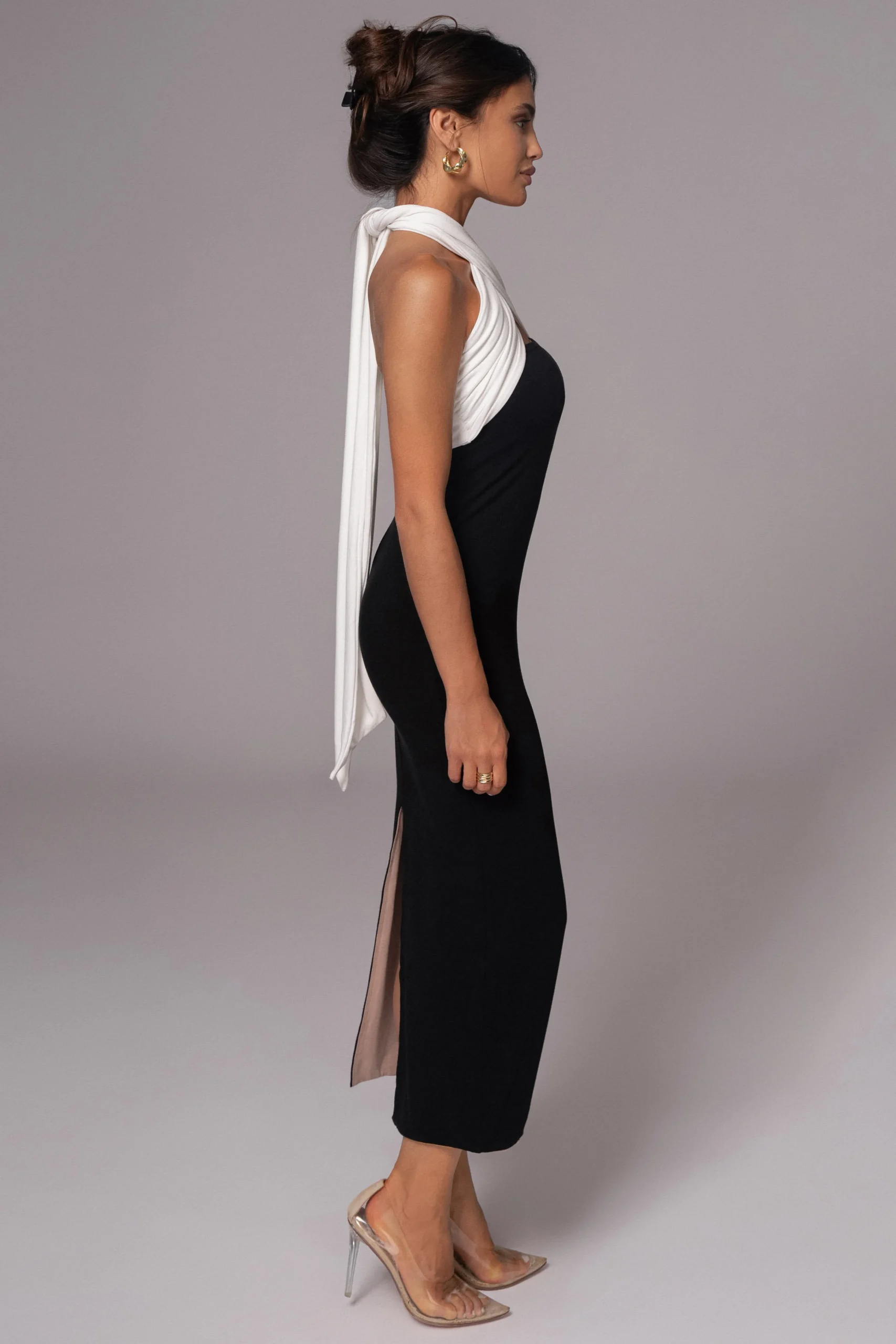Black/Beige Dominic Reversible Maxi Dress*JLUXLABEL Online