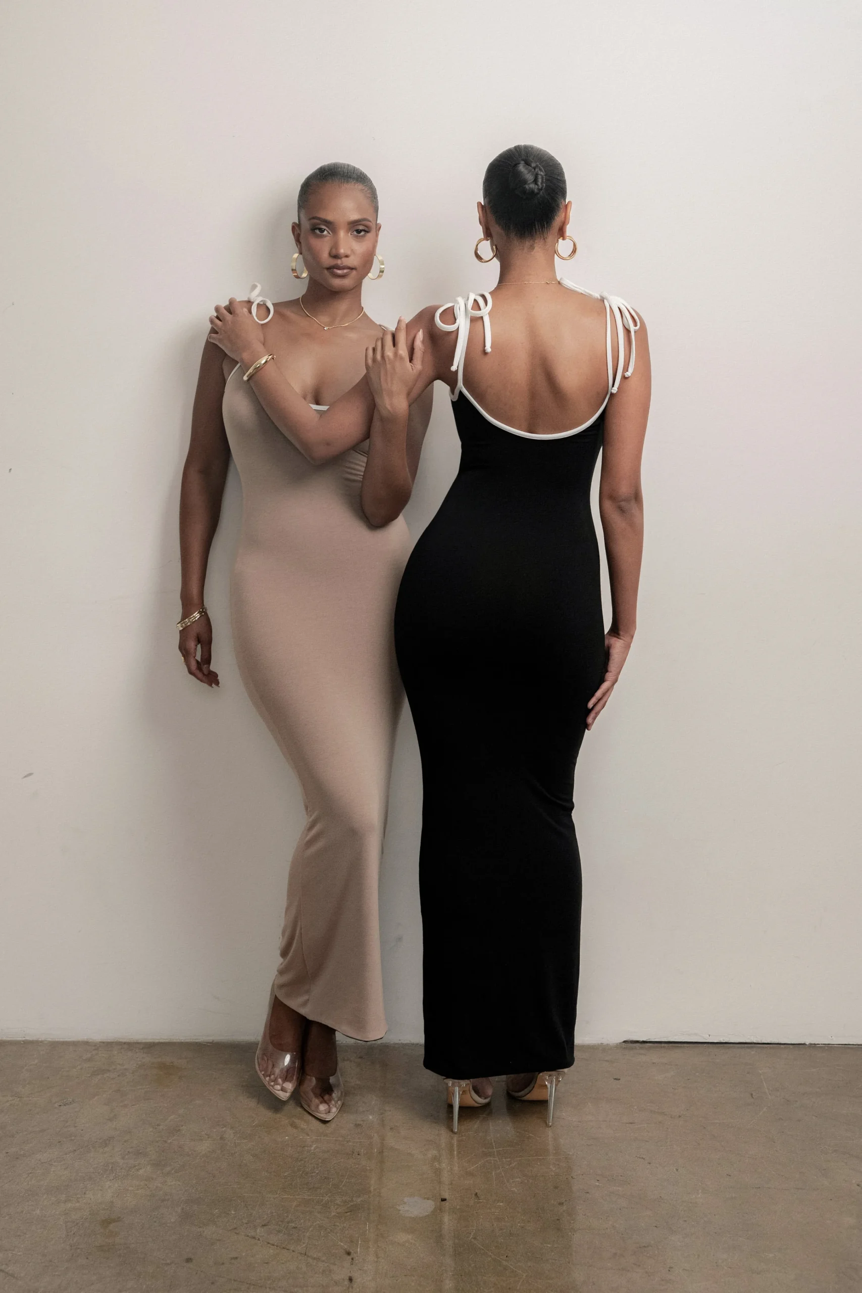 Black/Beige Shawna Reversible Maxi Dress*JLUXLABEL Outlet