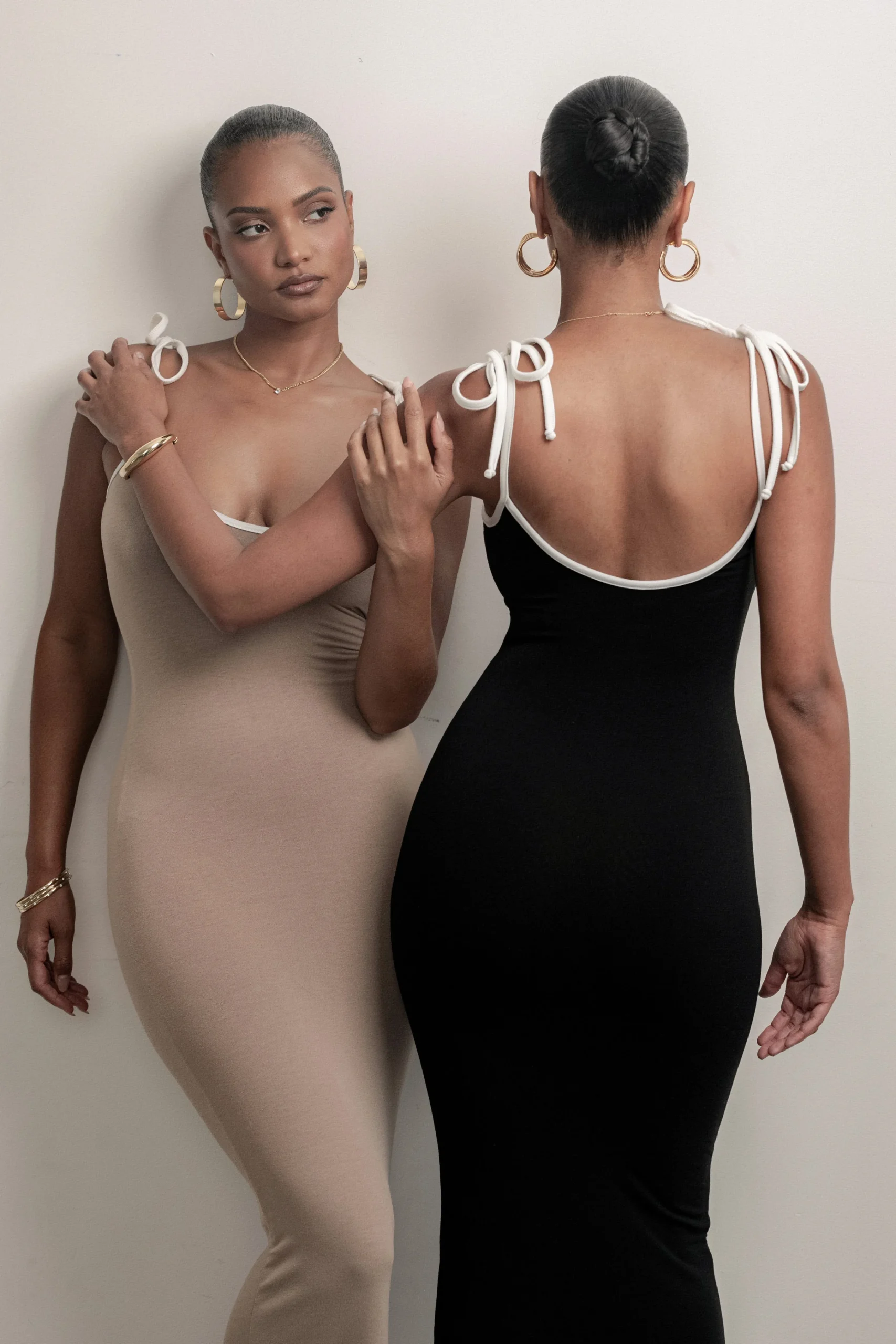 Black/Beige Shawna Reversible Maxi Dress*JLUXLABEL Outlet