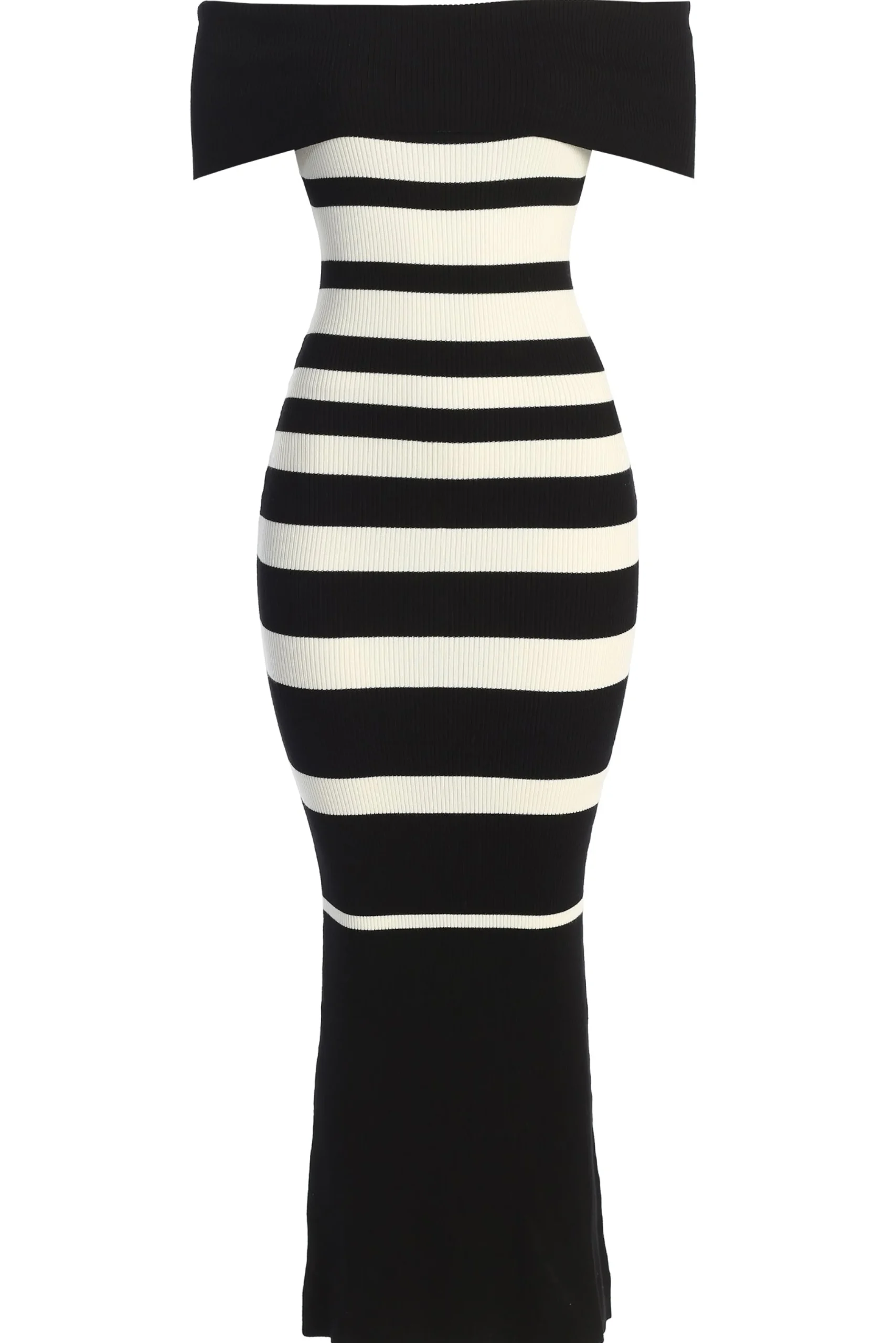 Black/Ivory Striped Custom Maxi Dress*JLUXLABEL Hot