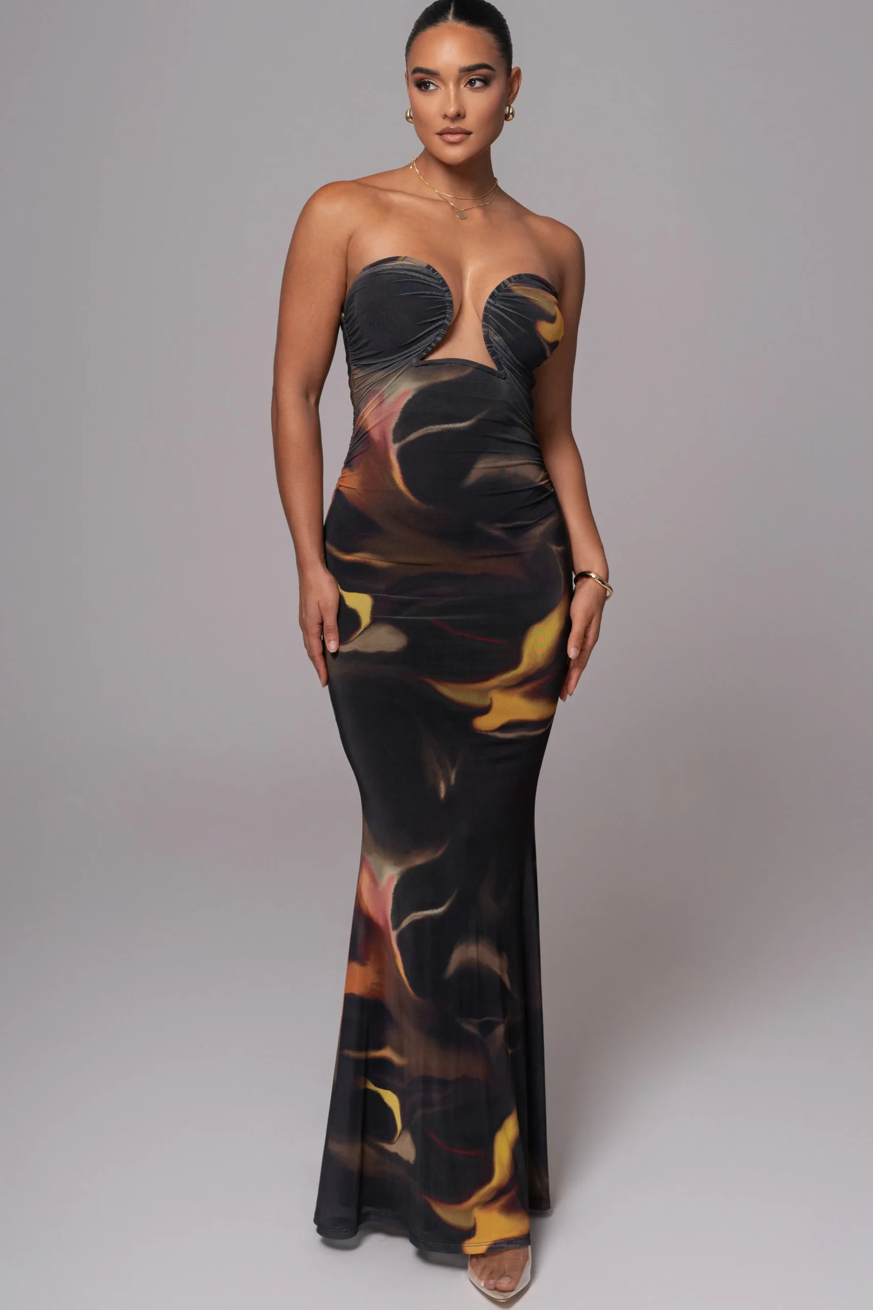 Black/Yellow Bethany Strapless Maxi Dress*JLUXLABEL Fashion
