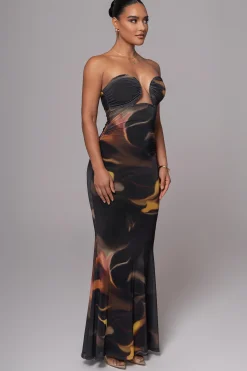 Black/Yellow Bethany Strapless Maxi Dress*JLUXLABEL Fashion