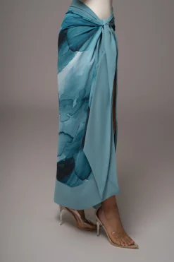 Blue Abstract Marine Print Sarong*JLUXLABEL Discount