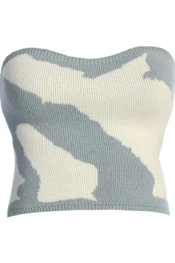 Blue Abstract Tropic Oasis Top*JLUXLABEL New