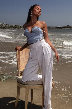 Blue Arielle Bustier Top*JLUXLABEL New