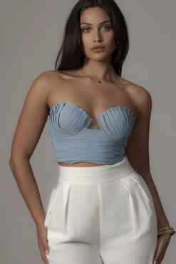 Blue Arielle Bustier Top*JLUXLABEL New