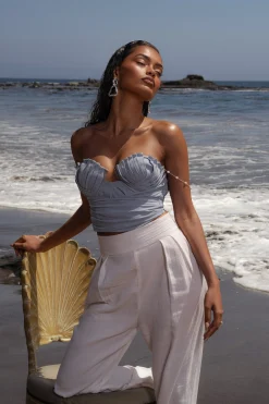 Blue Arielle Bustier Top*JLUXLABEL New