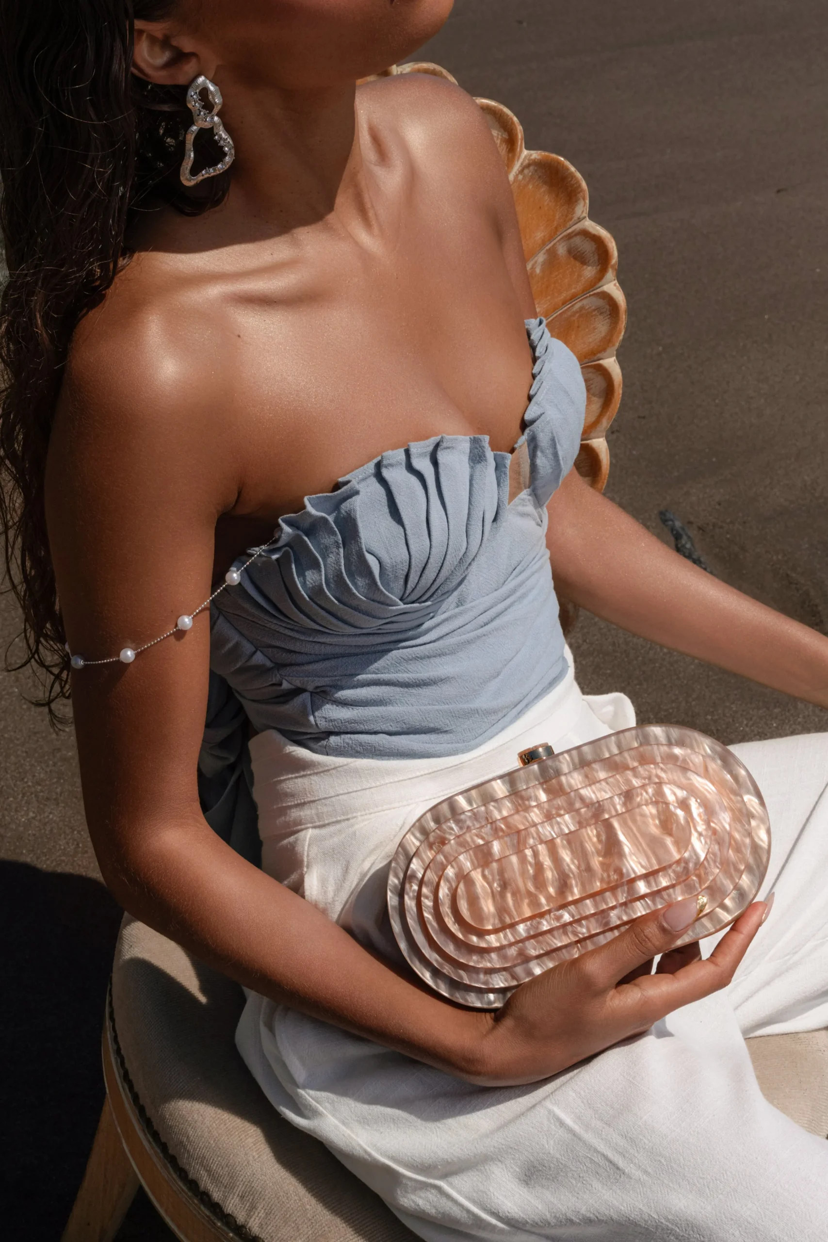 Blue Arielle Bustier Top*JLUXLABEL New