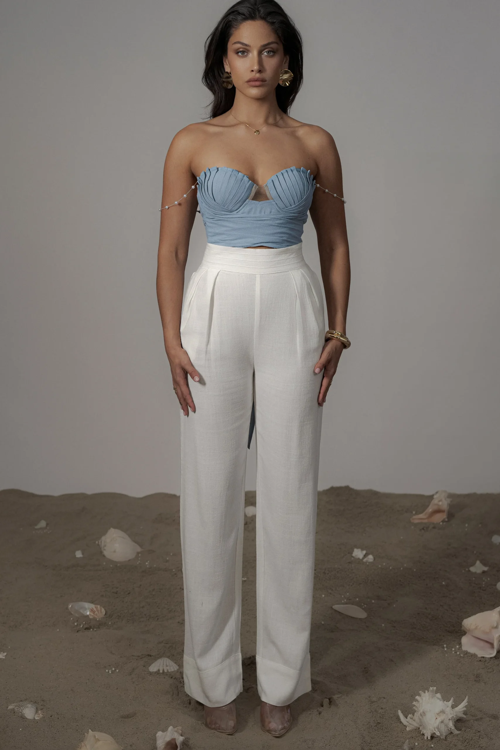 Blue Arielle Bustier Top*JLUXLABEL New