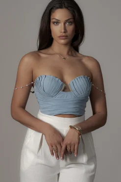 Blue Arielle Bustier Top*JLUXLABEL New
