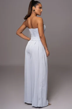 Blue Clara Wide Leg Pleated Trousers*JLUXLABEL Sale