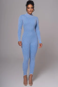 Blue In Control Stirrup Jumpsuit*JLUXLABEL Online