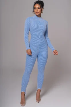 Blue In Control Stirrup Jumpsuit*JLUXLABEL Online