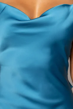 Blue Irresistible Satin Maxi Dress*JLUXLABEL Outlet