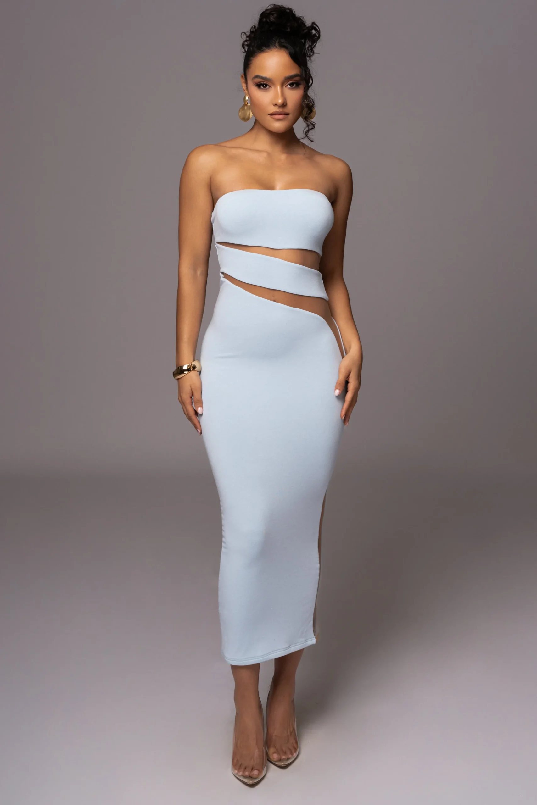 Blue Unpredictable Midi Dress*JLUXLABEL Best