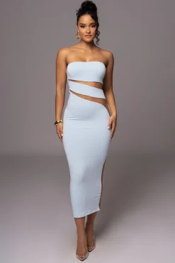 Blue Unpredictable Midi Dress*JLUXLABEL Best