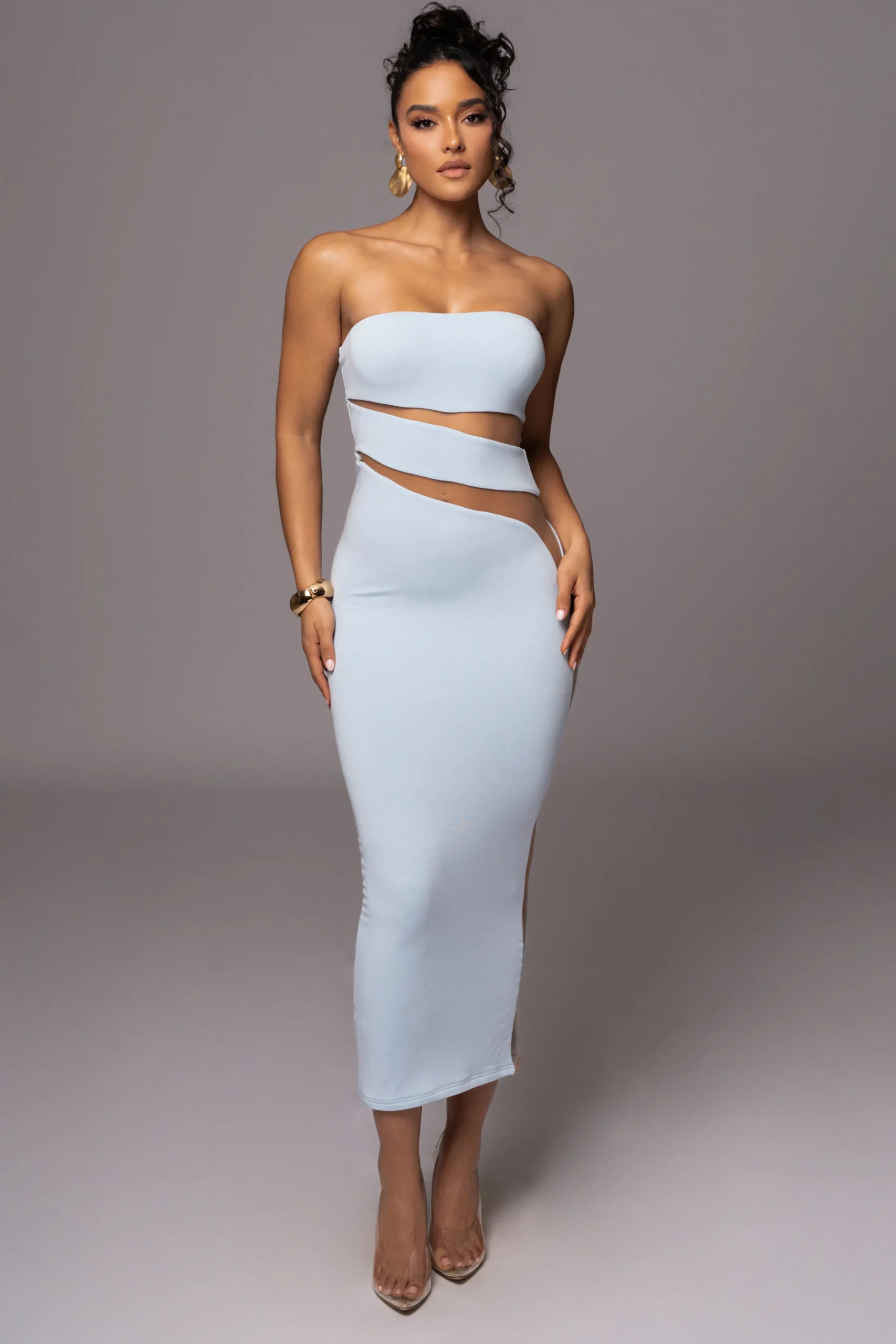 Blue Unpredictable Midi Dress*JLUXLABEL Best