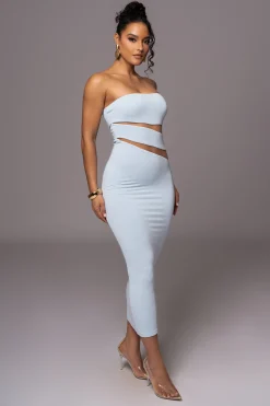 Blue Unpredictable Midi Dress*JLUXLABEL Best