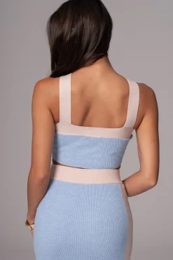 Blue/Beige Heartbreaker Two-Piece Skirt Set*JLUXLABEL Online
