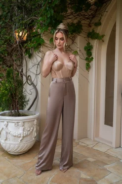 Bronze Ever After Satin Trousers*JLUXLABEL Fashion