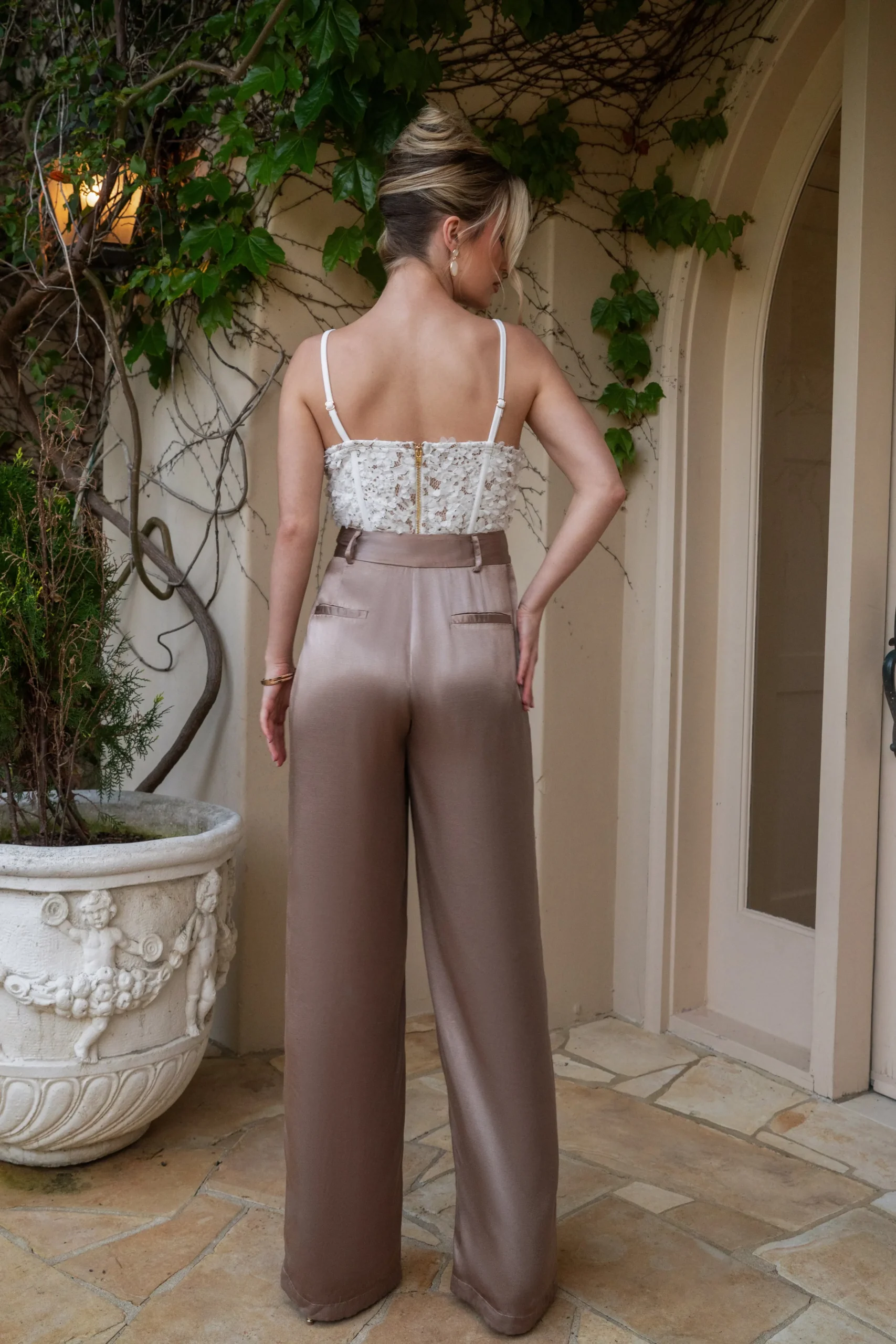 Bronze Ever After Satin Trousers*JLUXLABEL Fashion