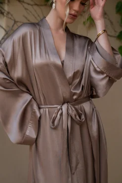 Bronze Forever And Always Satin Robe*JLUXLABEL Online