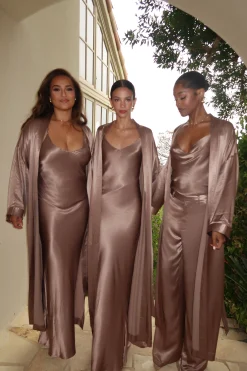 Bronze Forever And Always Satin Robe*JLUXLABEL Online